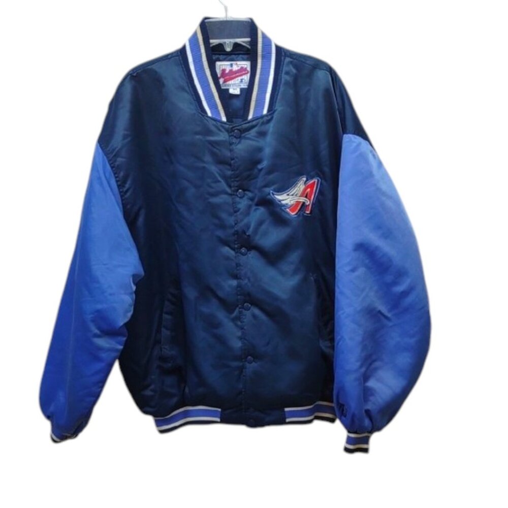 VTG 90s MLB ANAHEIM ANGELS STARTER Diamond Collection Satin Bomber Jacket 3XL
